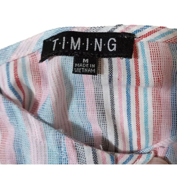 Timing Very cute multicolor Womens Halter top with front buttons Size Me… - Picture 2 of 6